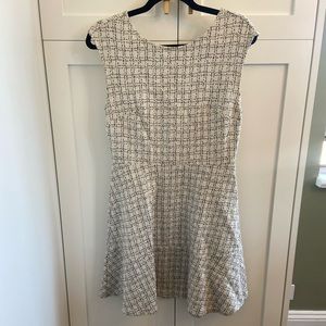Loft White Plaid Mini Dress